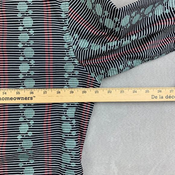 Robert Graham Mens Shirt Medium Black Red Blue Striped Pixel Pattern Button Up - Picture 6 of 11